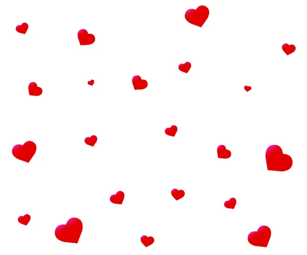 Verzameling van geïsoleerde rood hart op een witte achtergrond — Stockvector