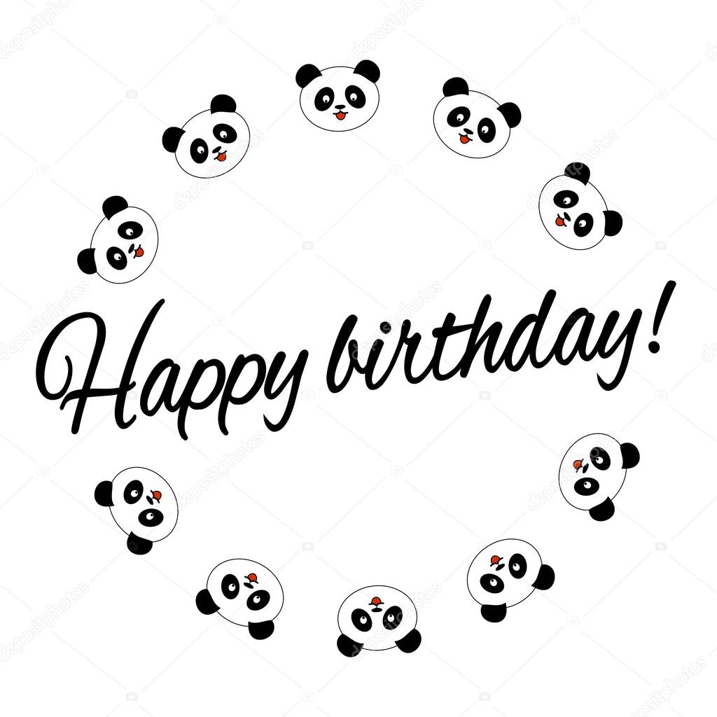 Download Cute panda. Birthday card — Stock Vector © stv73 #120869220