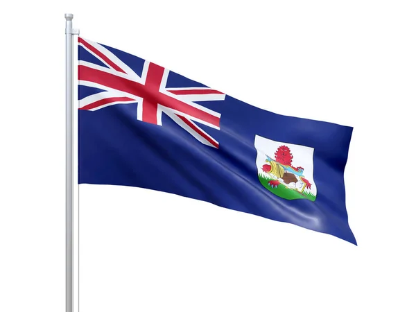 Bermuda Ngiliz Deniz Aşırı Toprakları Beyaz Arka Planda Dalgalanan Bayrak — Stok fotoğraf
