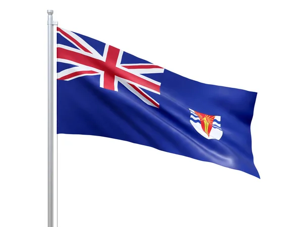 英属南极领土 英属海外领土 的旗帜在白色背景上飘扬 与世隔绝 3D渲染 — 图库照片