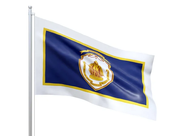 Springfield Città Nello Stato Del Massachusetts Bandiera Sventola Sfondo Bianco — Foto Stock
