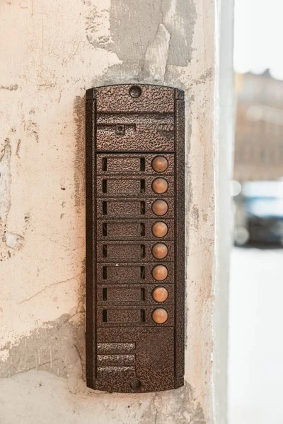 Panel botón timbre e intercomunicador. — Foto de Stock