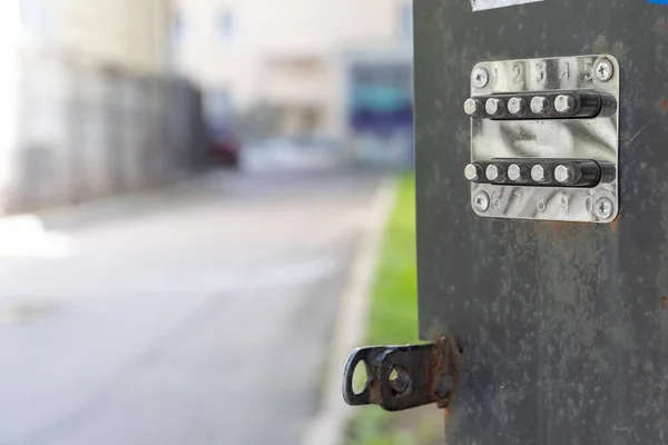 Home door lock button panel — Stock Photo, Image