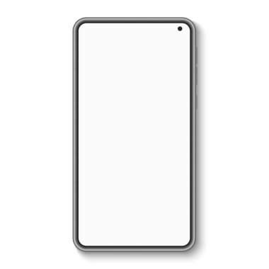 Beyaz arkaplanda boş ekranı olan modern akıllı telefon. UI ve UX. Cep telefonu. Vektör çizimi. EPS 10.