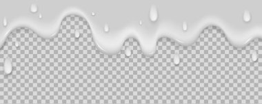 Gerçekçi süt yoğurdu ışık arka planında akıyor. Su damlatan beyaz sıvı. Grafik tasarımın için süt ürünlerinin yumuşak dokusu. Dondurma erir. Vektör çizimi. EPS 10.