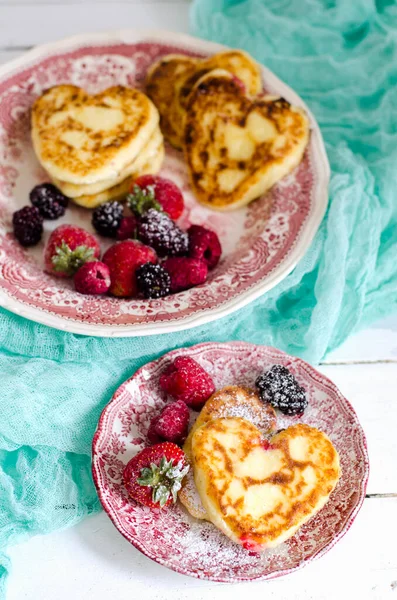 Syrniki Quark Pancakes Berries — Stock Photo, Image
