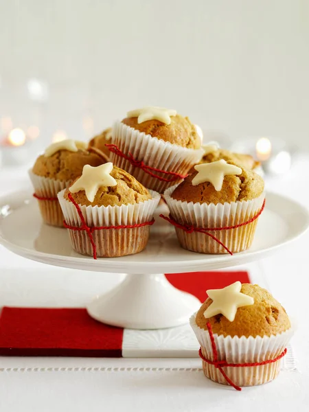 Muffins Mit Sternen Weihnachten — Stockfoto