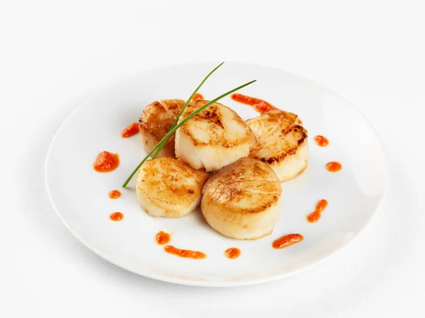 Fried Scallops Pepper Sauce — Stock Photo, Image