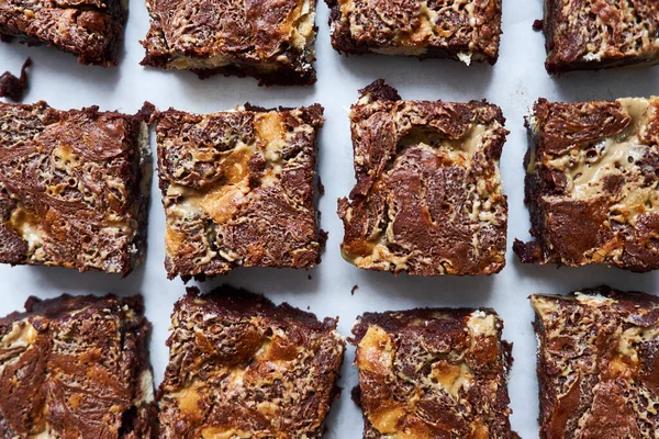 Brownies Rows Top View — Stock Photo, Image