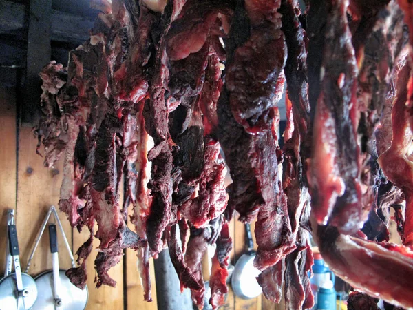 Carne Yak Seca Primer Plano — Foto de Stock