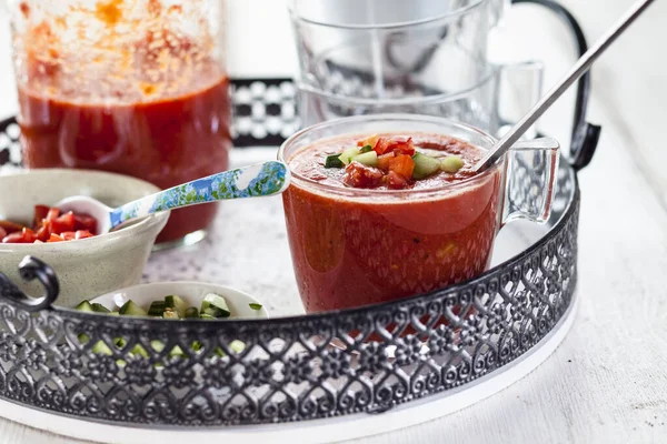 Gazpacho Con Tomates Pimientos — Foto de Stock