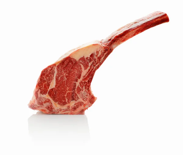 Raw Tomahawk Beef Steak White Background — Stock Photo, Image