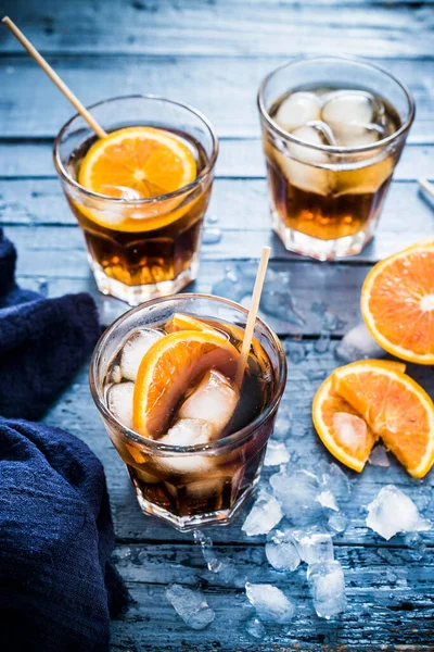 Spanish Vermouth Cocktails Ice Oranges — Stock Photo, Image