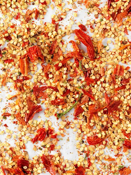 Rozdrcené Červené Chilli Papričky — Stock fotografie
