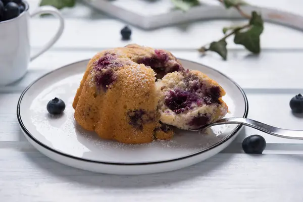 Veganské Borůvkové Koláče Lžící — Stock fotografie