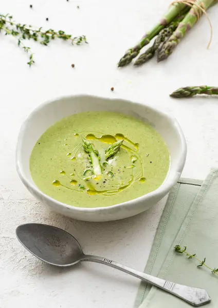 Creamed Asparagus Soup White — 图库照片