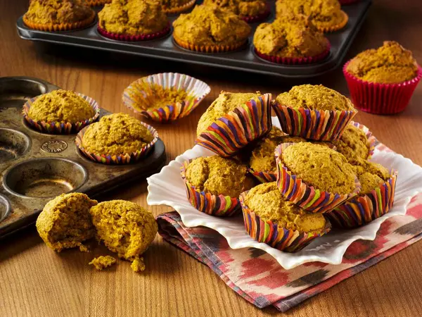 Muffinki Otrębów Bez Cukru Widok Bliska — Zdjęcie stockowe