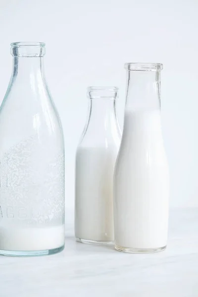 Lait Amande Bouteilles Verre — Photo