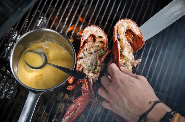 Lobster Sauce Grill — Stock Photo, Image