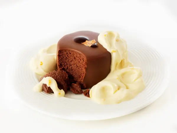 Chocolate Mousse Close View — Stock Photo, Image