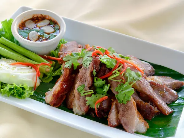 Kor Moo Yang Grilled Pork Neck Thailand — Stock Photo, Image