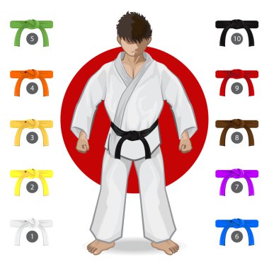 KARATE Martial Art Belt Rank System clipart