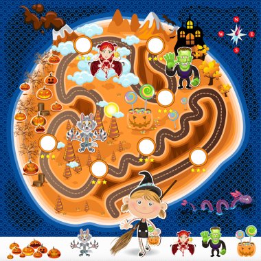 Halloween Game Assets Map clipart