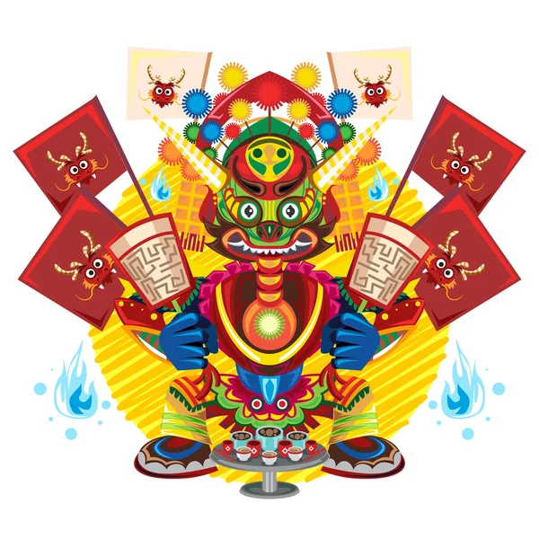 Hungry Ghost Day Festival — Stock Vector