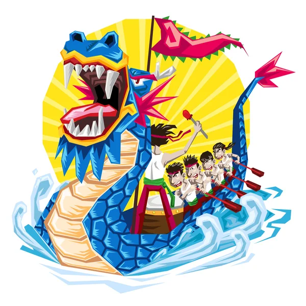Duanwu Chinese Dragon Boat Festival — Stockvector