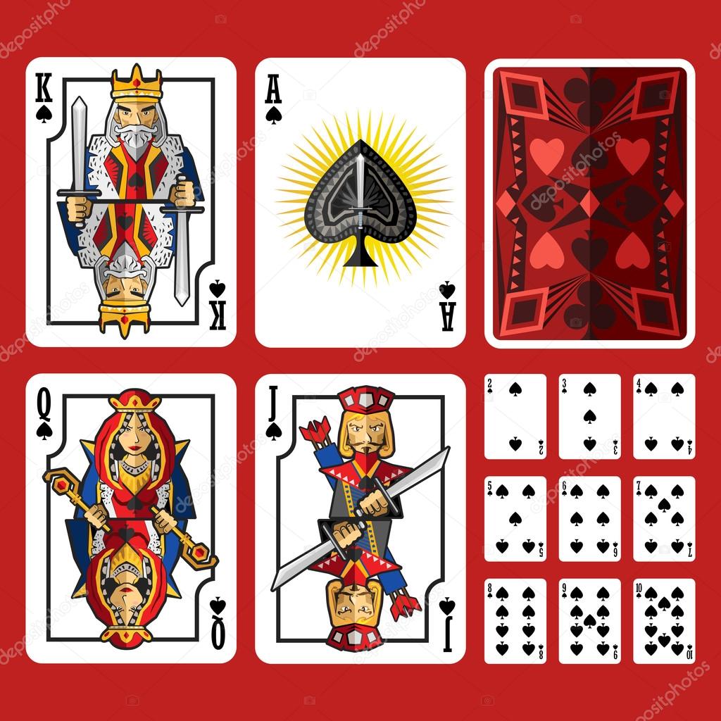 Spade Suit Playing Cards Full Set Stock Vector Image by ©brancaescova