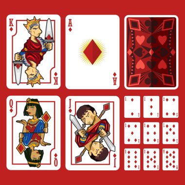 Diamond Suit Playing Cards Full Set clipart