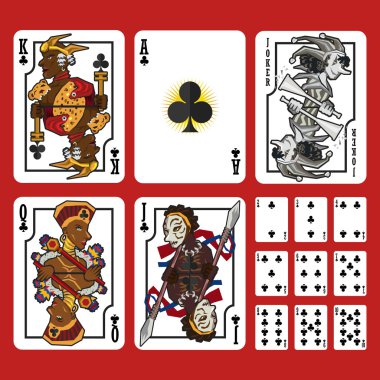 Club Suit Playing Cards Full Set clipart