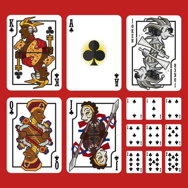 Conjunto completo de cartas de jogo de terno de clube Vetores De Bancos De Imagens Sem Royalties