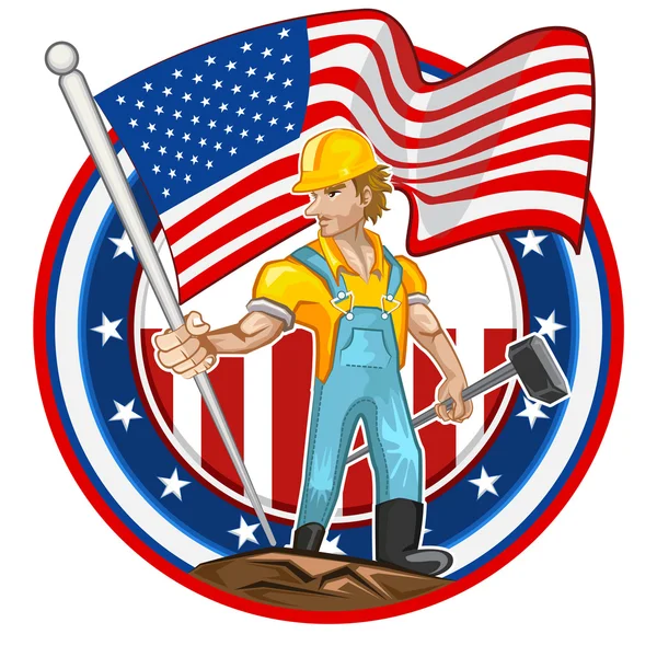 American Worker Labor Day — Stock Vector