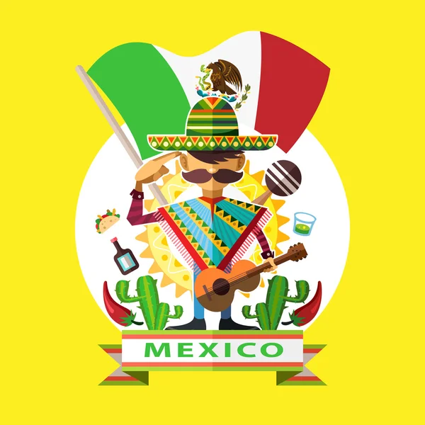 Mexico hari kemerdekaan - Stok Vektor