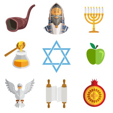 Rosh Hashana Yahudi yeni yılı Yom Kippur simgeler
