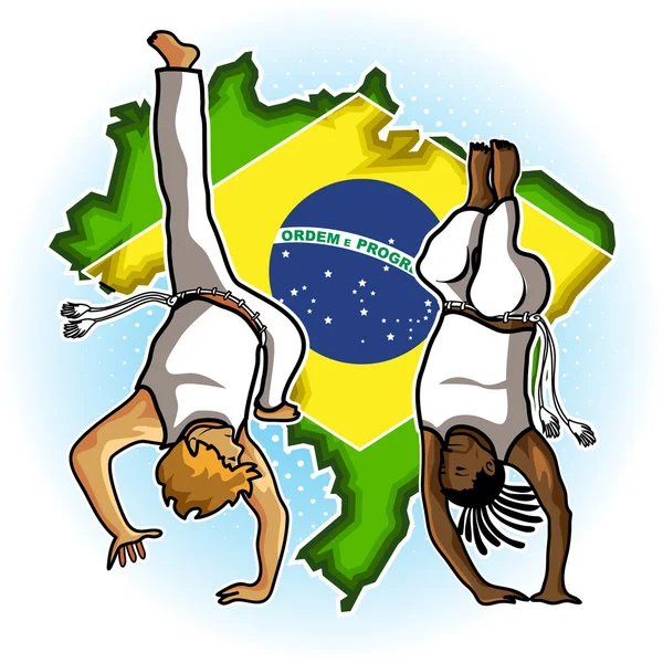 Brazilské bojové umění capoeira — Stockový vektor