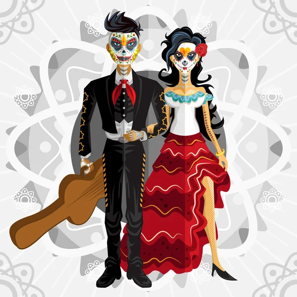 Dia De Los Muertos Dia da Noiva Morta — Vetor de Stock