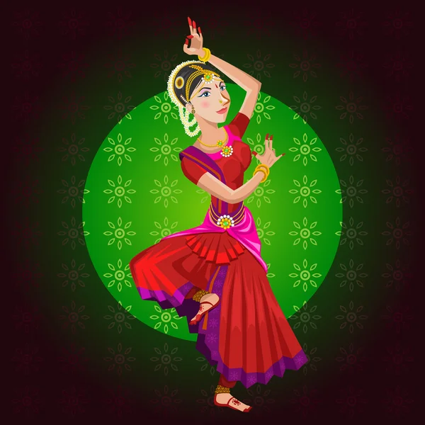 Danza clásica india — Vector de stock