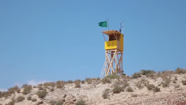 Rettungsschwimmhütte Spanien Zeitlupe — Stockvideo