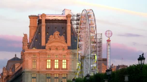 Rueda Fortuna París Cámara Lenta 60Fps — Vídeos de Stock