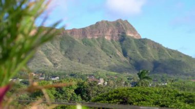 Hawaii 'de elmas başlı yanardağ manzarası 4k yavaş çekim 60fps