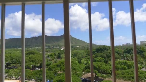 Volcán Cabeza Diamante Hawaii Vista Panorámica Cámara Lenta 60Fps — Vídeos de Stock