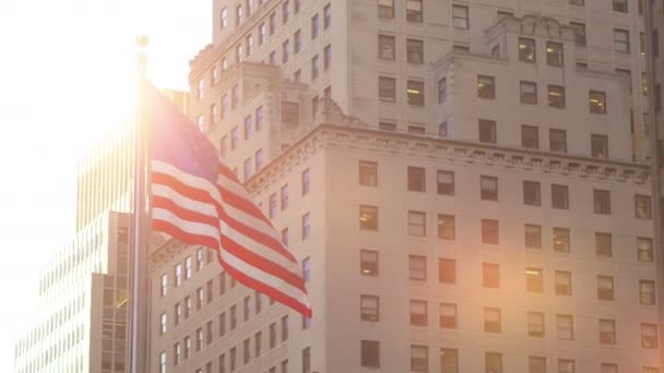 Bandera Estados Unidos Ondeando Nueva York Cámara Lenta 60Fps — Vídeos de Stock