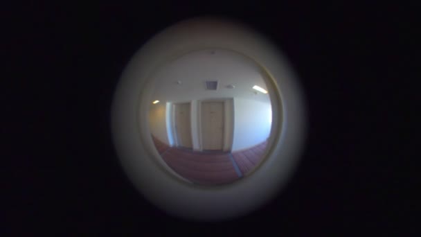 View Peephole Door Slow Motion 60Fps — Stock Video