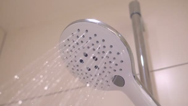 Water Drops Falling Shower Head Bathroom Slow Motion 180Fps — Stock Video