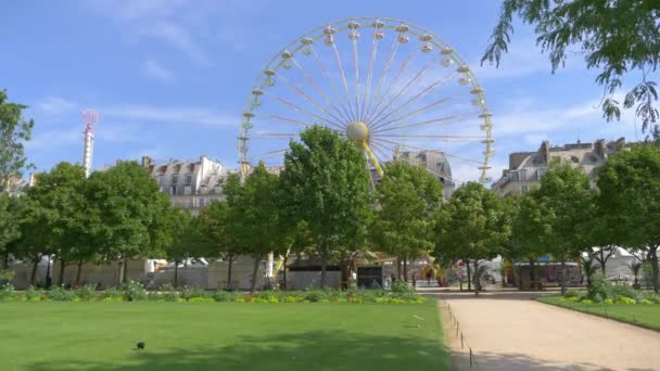 Ferris Wheel Paris Slow Motion 60Fps — Stock Video