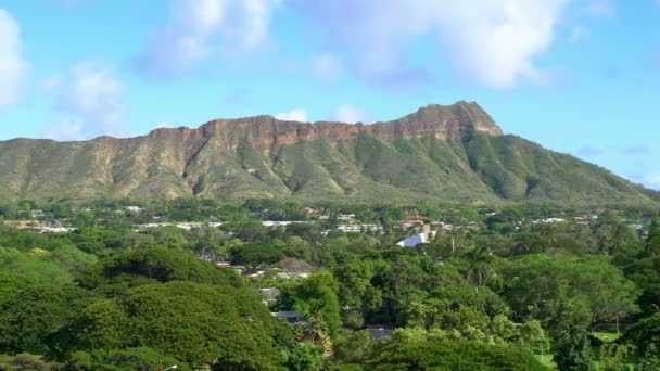 Hawaii Deki Elmas Kafa Yanardağının Panoramik Görüntüsünün Hızlandırılmış Videosu — Stok video