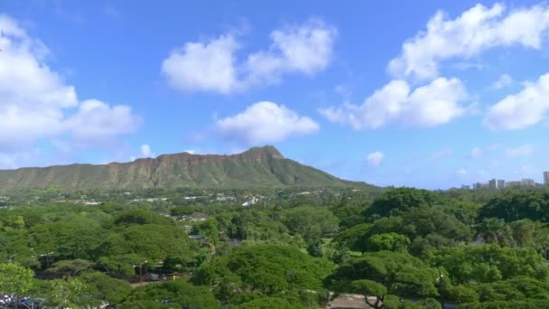 Vídeo Lapso Tiempo Del Volcán Diamond Head Hawaii Vista Panorámica — Vídeos de Stock
