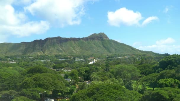 Vídeo Lapso Tiempo Del Volcán Diamond Head Hawaii Vista Panorámica — Vídeos de Stock